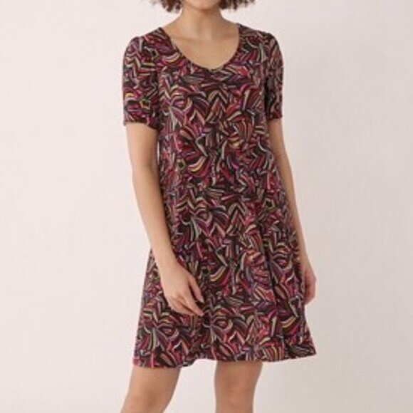 New Kim & Co. Brazil Knit Short Sleeve Mini Dress Size Large bin 3E - Picture 1 of 5